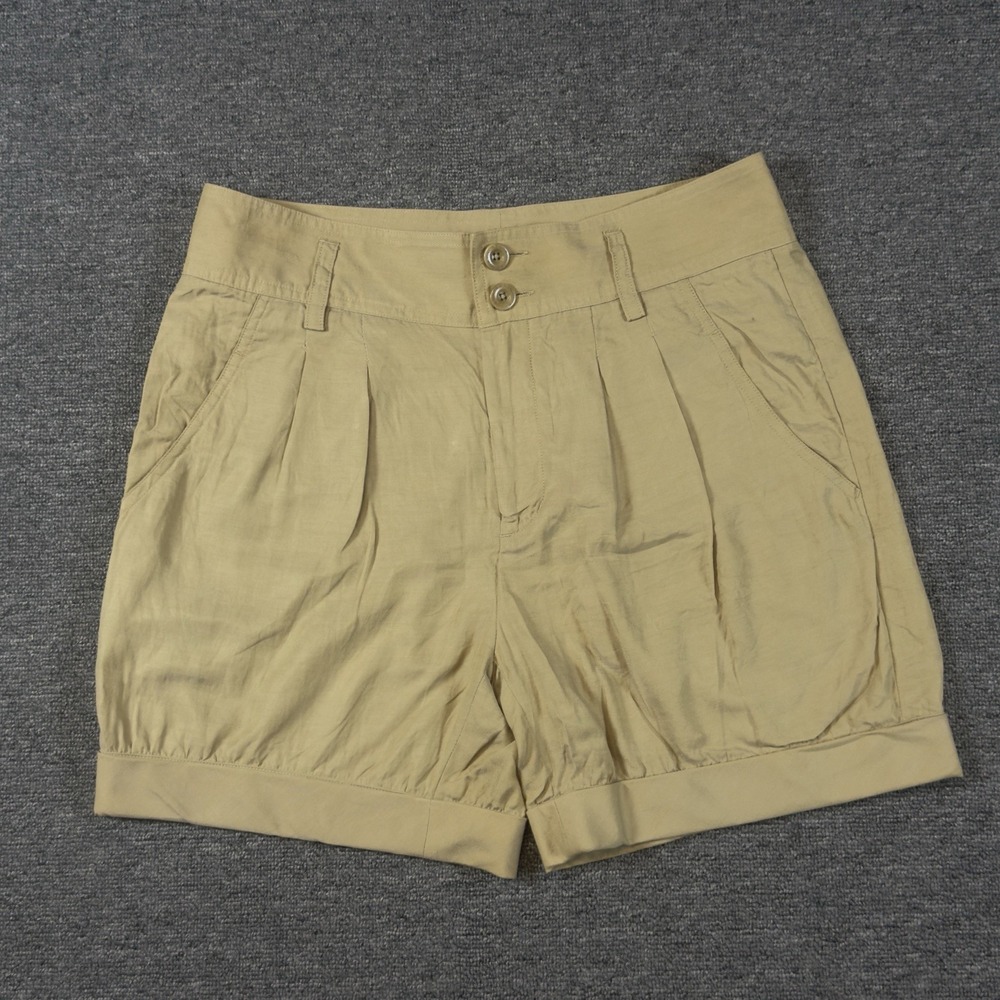 Vince Bemberg Cotton Pleated Front Cuffed Hem High Rise Pockets Women's Size 4
